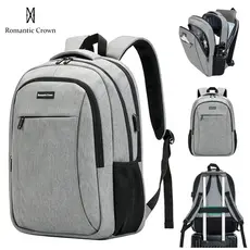 ROMANTIC CROWN Mochlia Masculina Impermeável Reforçada, Compartimento Notebook 15,6", Grande Capacidade p/ Viagem Escola