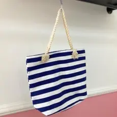 Bolsa De Praia Listrada Alça De Corda Feminina Várias Cores