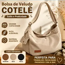 Bolsa de Ombro Feminina de Veludo, Bolsa de Moda de Grande Capacidade Novo Estilo