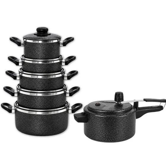 Jogo Kit 5 panelas alumínio + Panela de pressão 2,5 litros