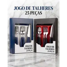 Jogo De Talher 24 Peças Porta Talheres Kit Organizador De Talheres