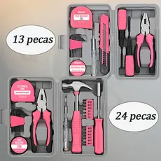 Kit de Ferramentas Rosa ✨ (13pcs & 24pcs & 39pcs) - Perfeito para Reparos Domésticos e DIY