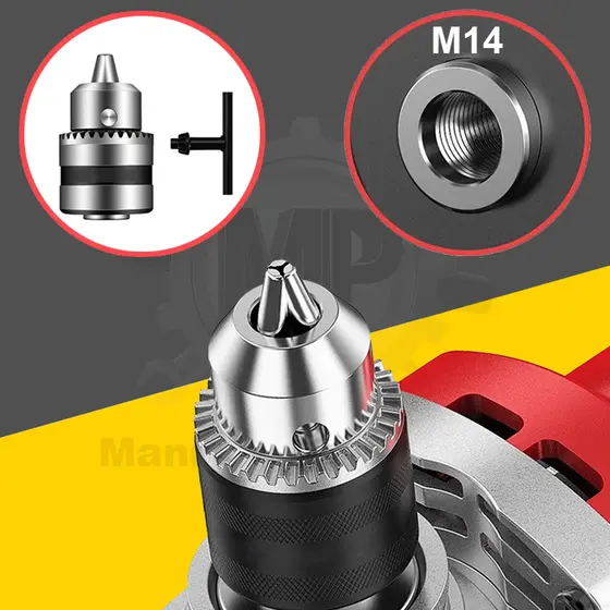 Mandril Adaptado Para Esmerilhadeira Com Chave De 1,5-13 Mm, femea Rosca M14