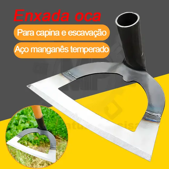 Enxada Oca 26cm Aço Manganês - Capina Fácil, Sem Cabo