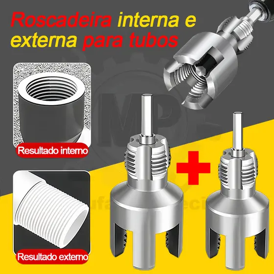Kit Abridores de Roscas Interna e Externa em Tubos de PVC 1/2 3/4