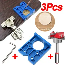 Kit Broca Forstner 35mm com Gabarito para Dobradiças | Ferramenta de Marcenaria Profissional