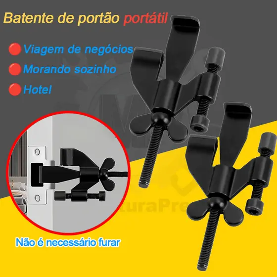 Fechadura Trava Portátil De Segurança P/ Porta De Hotel Motel Aço Inox Tranca Ajustavel Viagens Quarto Anti Roubo