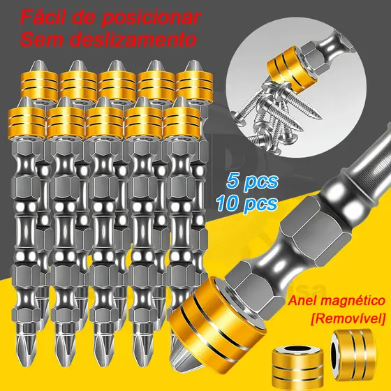 Kit Bits Ponteira PH2 Magnética Limitador 65mm Aço S2 Para Parafusadeira | 5 ou 10 Peças