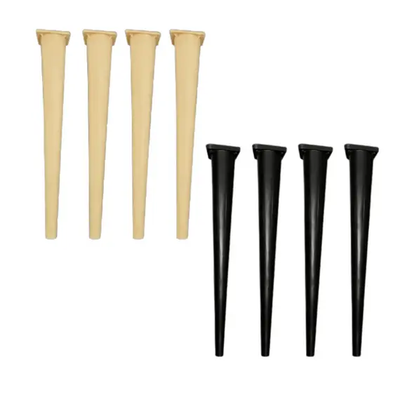 Kit 4 Pés Palito Retro Bege ou Preto 30cm Para Móveis Rack Aparador Mesa Lateral e de Centro