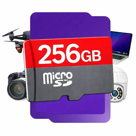 Cartão de memória 256Gb para câmeras WI-FI Drones Micro SD
