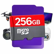 Cartão de memória 256Gb para câmeras WI-FI Drones Micro SD