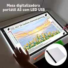 Mesa digitalizadora portátil A5 com LED USB, adequada para cópia, pintura e prática de caligrafia