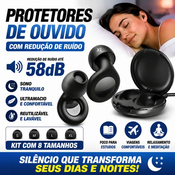 Tampões De Ouvido Avançados Com Redução De Ruído (Kit De 8 Tamanhos)-Proteção Ultramacia De Silicone Para Dormir