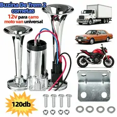 Buzina De Trem 2 cornetas 12v para carro moto van universal