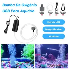 Bomba de Aquário USB Portátil para Oxigenação Eficiente em Tanques de Água Doce e Salgada