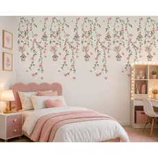 Papel de Parede Auto Adesivo Fosco Personalizado 1,50 x 0,50 JARDIM ENCANTADO