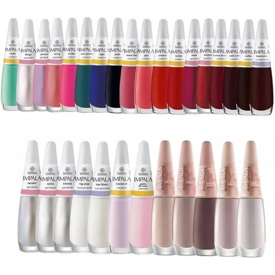 KIT 30 ESMALTES IMPALA A COR DA MODA - FRANCESINHA, VERMELHOS, NUDES E CLÁSSICOS