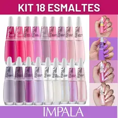 KIT ESMALTE IMPALA TONS ROSA BRANCO LILAS CLAROS CREMOSO PEROLADO ESMALTE ATACADO