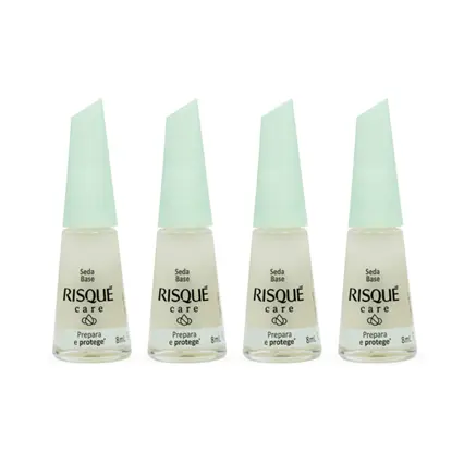 KIT 4 ESMALTES RISQUE CARE ATACADO TRATAMENTO SEDA BASE 8ML