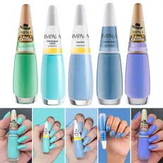 KIT ESMALTES IMPALA TONS DE AZUL VERDE ÁGUA