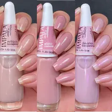 KIT 3 ESMALTE IMPALA TRANSPARENTE A COR DA SUA MODA 6 , RELÍQUIA AFETO E DEVANEIO