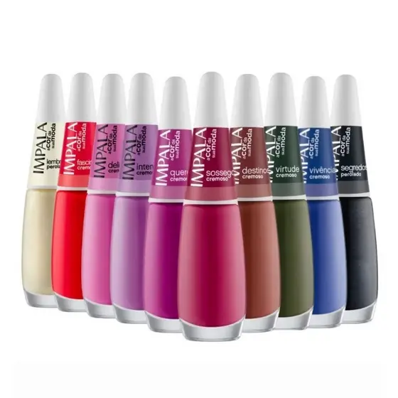 KIT 10 ESMALTES IMPALA A COR DA MODA 5A EDIÇÃO TENDÊNCIAS