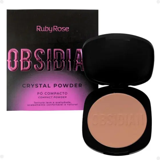 Pó Compacto Ruby Rose Obsidian Pó Compacto Crystal Powder - PC15