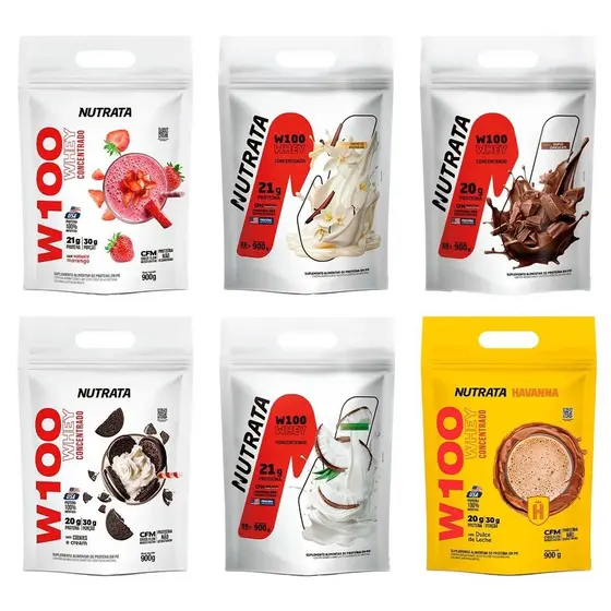 Whey Protein Concentrado 900g W100 Refil  - Nutrata
