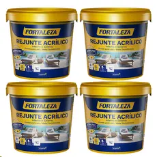Kit 4 Rejunte Acrílico Impermeável Fortaleza 1kg Variadas Cores Resistente Porcelanato Cerâmica