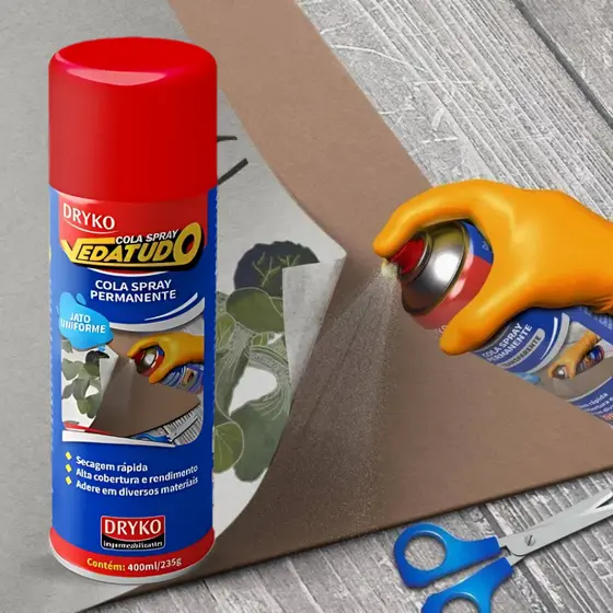 Tira Cola Spray Vedatudo 100ml Dryko Aerossol Uso Geral Removedor Adesivos Silicone Aplicação Rápida