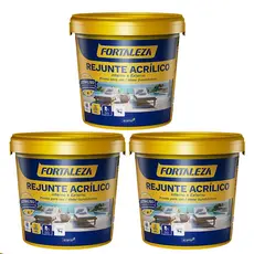 Kit 3 Rejunte Acrílico Impermeável Fortaleza 1kg Variadas Cores Pronto Para Uso Resistente Cerâmica