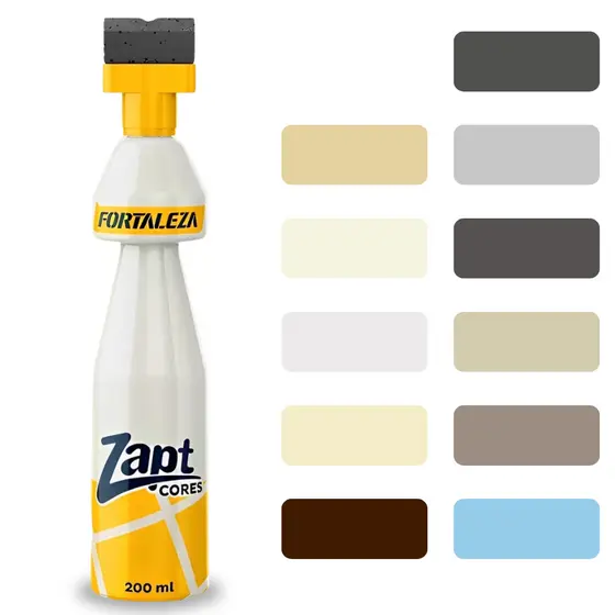 Tinta Para Pinta Rejunte Zapt Várias Cores UsinaFortaleza 200ml Prático Piso Parede Porcelanato Banheiro Branco