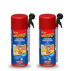 Kit 2 Espuma Expansiva PU 300ml 190g Vedatudo Dryko Selante Vedação Isolamento Térmico Metal Bico