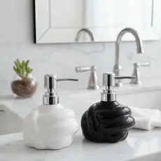 Porta Sabonete Liquido de Porcelana Premium de Luxo Porta Sabonete Liquido Lavabo Elegante de 360ML 14x12cm - 1064