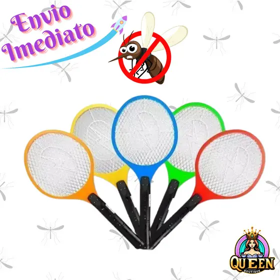Raquete Elétrica Mata Mosquito Pernilongo Dengue Insetos Recarregável Bivolt 110v/220v Cor Variada