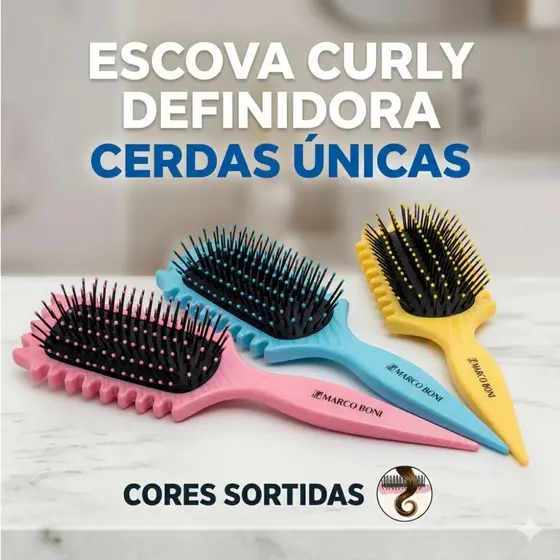 Escova Curly Definidora Cerdas Únicas Para Cachos/ Cores SORTIDAS - Marco Boni