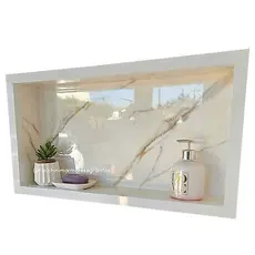 Nicho de Porcelanato 60x30cm para Banheiro | Embutir na Parede | Porta Shampoo | Envio Imediato