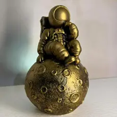 Escultura Astronauta Decorativa Luxo Estatueta Moderna Criativa Sala Quarto Escritório Presente