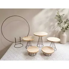 Kit 5 Boleiras e Doceiras  Festa+Arco 50cm Suportes para Decoração de Mesa de Aniversário e Casamento