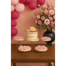 Kit 5 Boleiras para Festa em Ferro e Madeira – Decoração Rústica Luxo para Aniversário, Casamento e Eventos