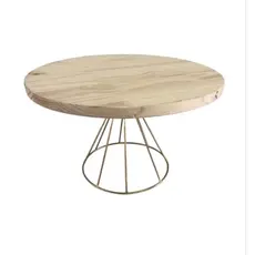 Suporte para Bolo em Ferro e Madeira Pinus – Boleira Decorativa para Festa, Aniversário e Casamento (Estilo Rústico Luxo