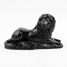 Leão Sentado Estátua Decorativa Preto Para uma Sala de Estar Moderna