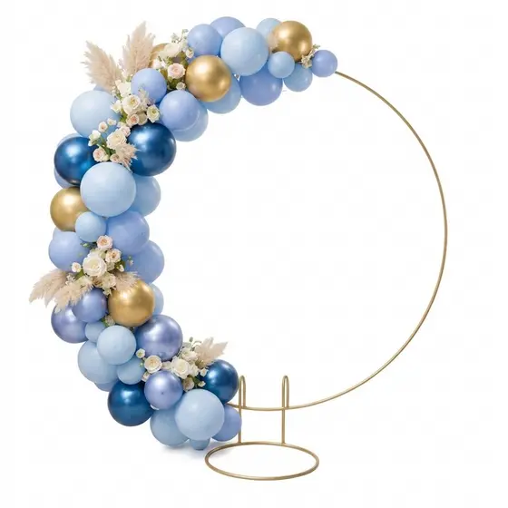 Arco Metálico para Decoração 50cm Dourado – Suporte para Festa, Painel, Balões e Arranjos