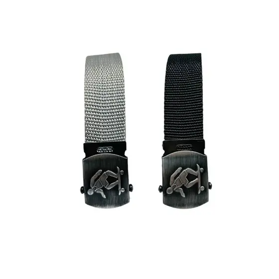 Kit 2 Cinto Masculino Elegante Plus Size Tecido Nylon Resistente Fivela Grafite Básico - Gabriel