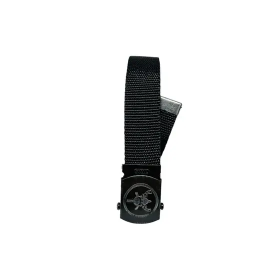 Cinto Masculino Básico Plus Size Tático de Tecido Nylon Resistente Fivela Caveira Grafite - Luka