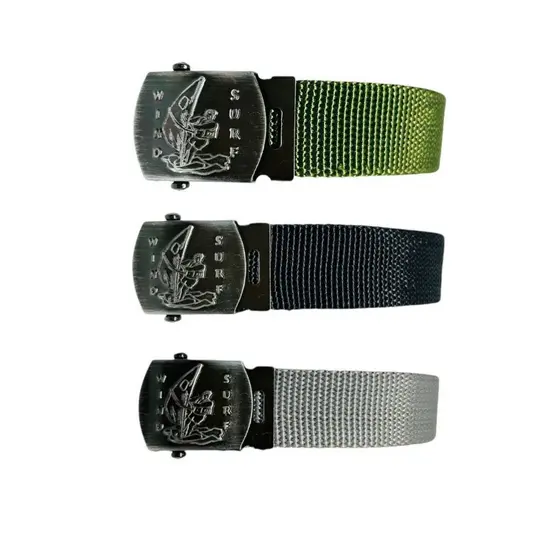 Kit 3 Cinto Masculino Da Moda Básico Tecido Nylon Resistente Fivela Grafite Ajustável Plus Size - Tom