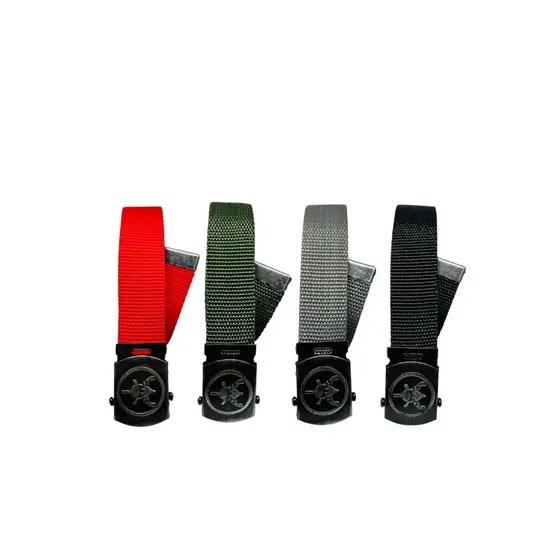 kit 4 Cinto Masculino Elegante Tecido Nylon Resistente Tático Fivela Caveira Grafite Básico - Luka