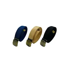 Kit3 Cinto Masculino Básico Regulável Barato Tecido Nylon Fivela Ouro Velho Plus Size - Nicolas