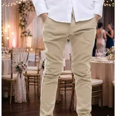 Calça Social Chino Infantil Masculina Bolso Faca e Bolso embutido para Casamento, Pajem , Festas e Batizados