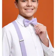 Kit Suspensório Masculino Infantil e Juvenil com Gravata Borboleta Lilás Novidade